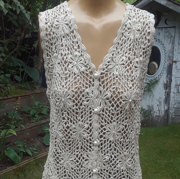 Vintage crocheted tunic - Picture 2 of 6